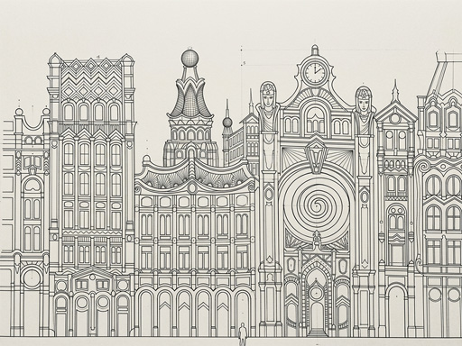 Sketch of the Aureum city skyline